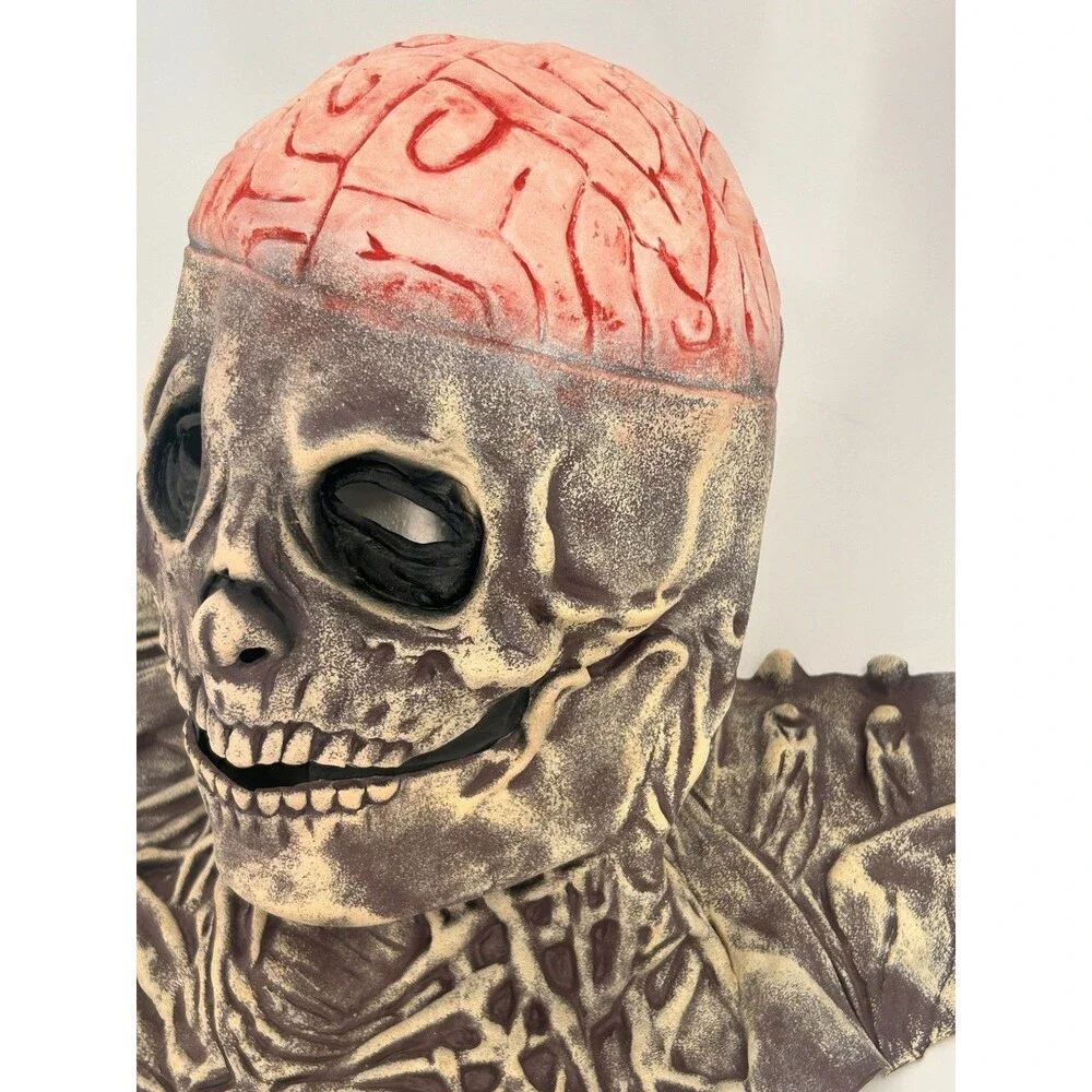 Skull Latex Skeleton Brain Zombie Halloween Cosplay Masquerade Mask